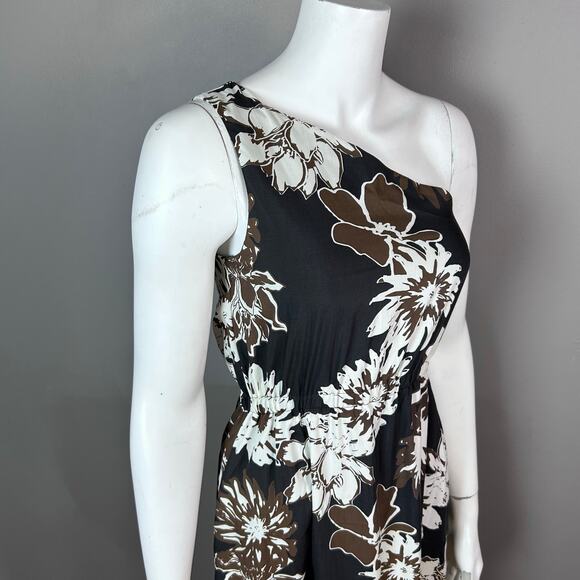 Revolve Drew maxi dress extra small Hawaiian one shoulder black event DRAMA - Picture 8 of 15